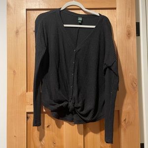 Wild Fable Waffle Shirt with Tie Front